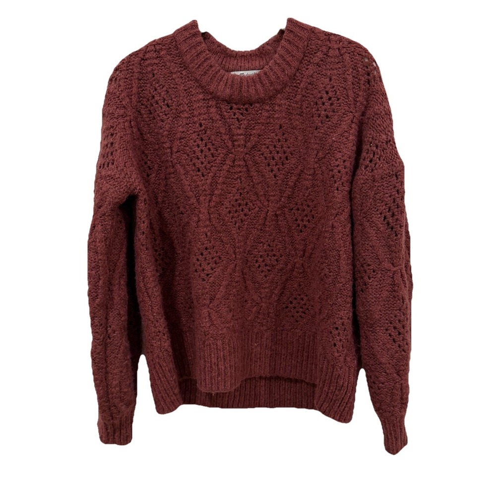 Madewell Wool Women's Burgundy Sweater Size Small S Crew Neck Pullover
